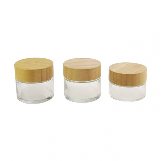Heiße verkaufende kosmetische Verpackung Holzdeckelglas Cremetiegel