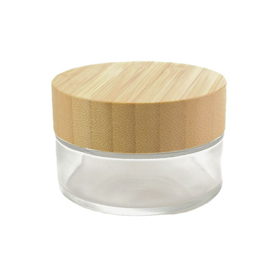 Heiße verkaufende kosmetische Verpackung Holzdeckelglas Cremetiegel