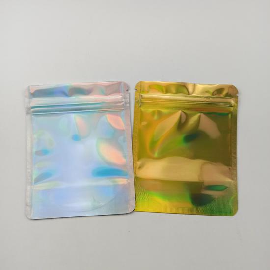 4 * 5 Zoll 3,5 g holografische silberne Farbe CR Regular Mylar-Tasche mit Reißverschluss - Safecare